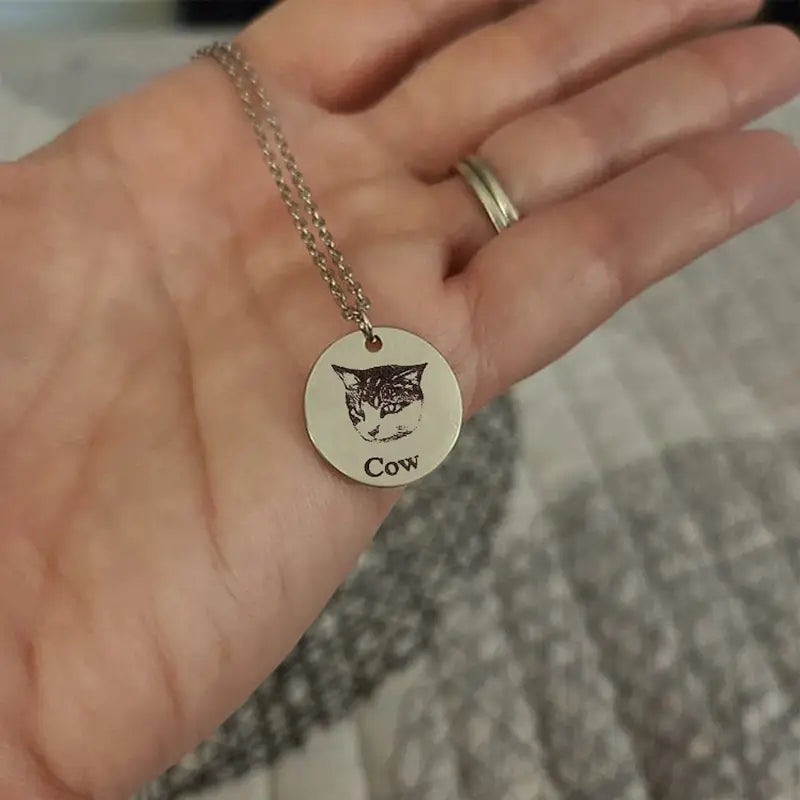 Personalisierte Haustier-Foto-Halskette aus Edelstahl für Tierliebhaber
