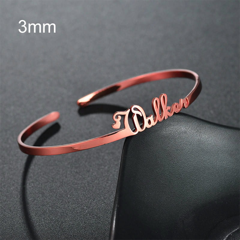 Personalisiertes Roségold-Namensarmband aus Edelstahl – Einzigartiger Armbandstil