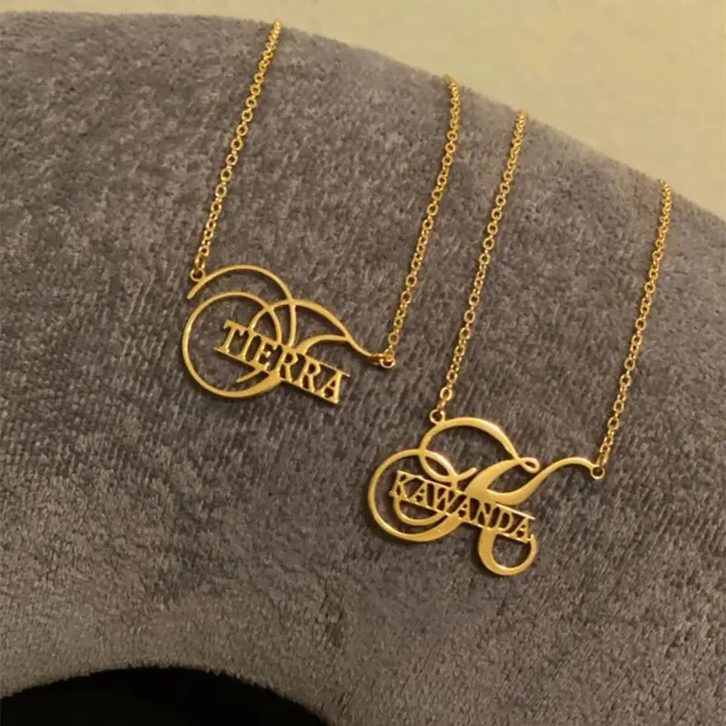 Personalized Gold Stainless Steel Letter Name Necklace for Women