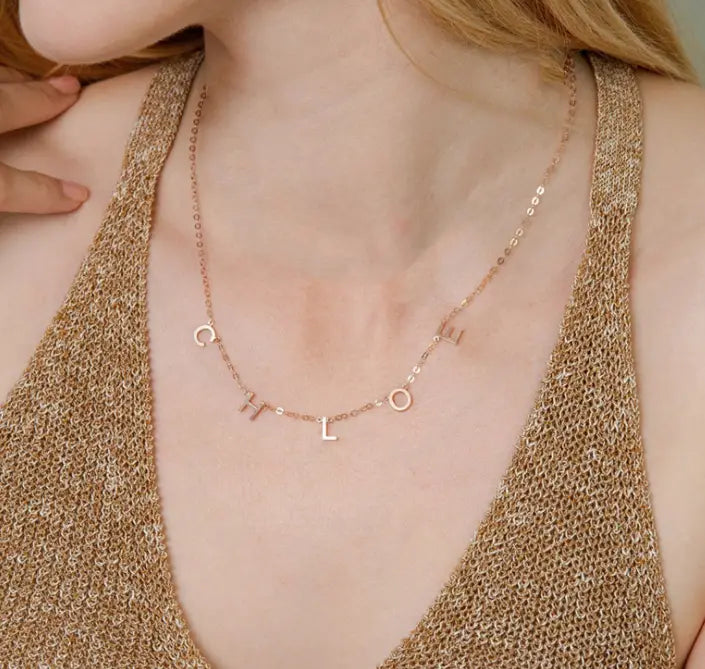 Personalized Rose Gold Name Pendant Necklace for Women