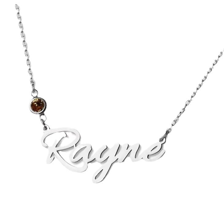 Personalized January Birthstone Stainless Steel Necklace