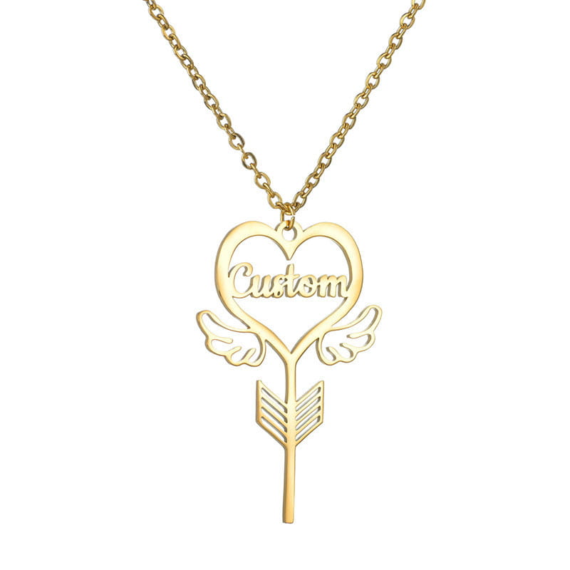 Love Butterfly Key Pendant Necklace in Stainless Steel Jewelry
