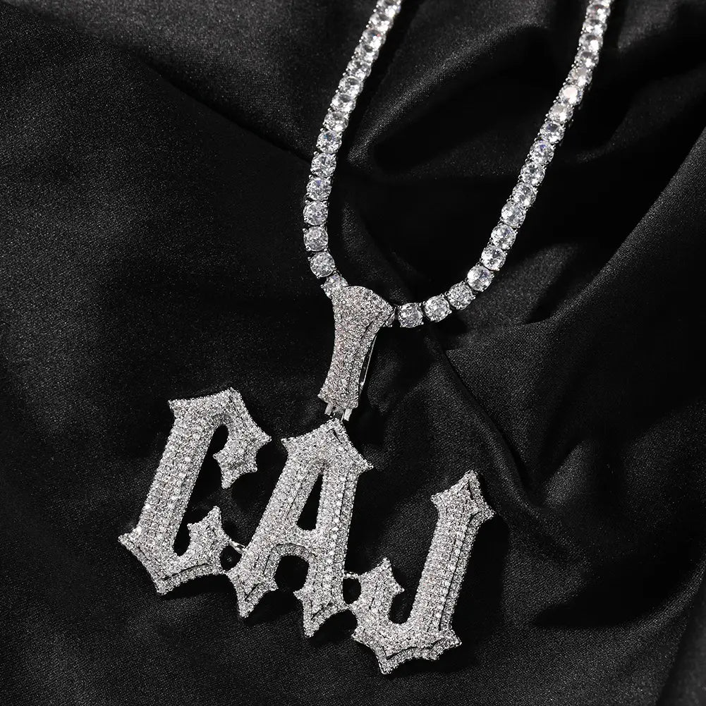 Personalized Zircon Letter Necklace for Couples in Gold and Silver