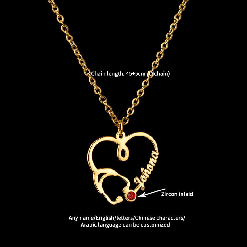 DIY personalisierte Namenskette aus Stahl mit Stethoskop für einzigartigen Schmuck