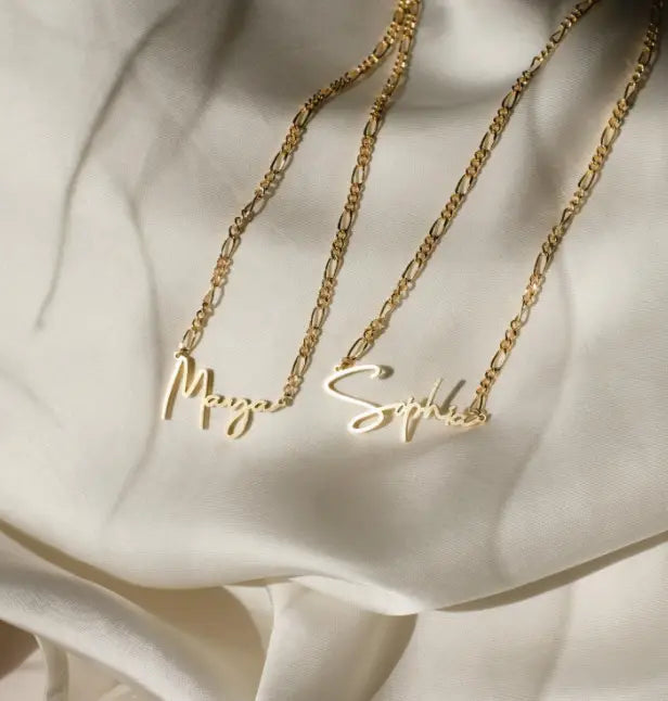 Silver Personalized Name Clavicle Chain with Extension Chain