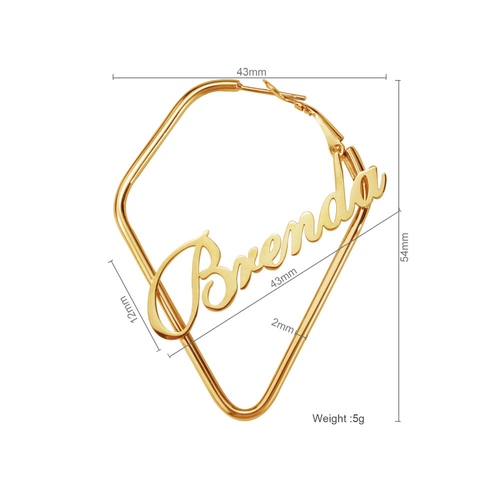 Brenda Gold Stainless Steel Irregular Square Earrings for Women