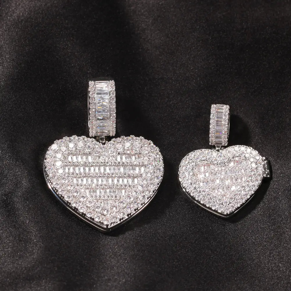 Personalisierte Silberne Halskette mit Pärchen-Anhänger und 24-Zoll-Drehkette