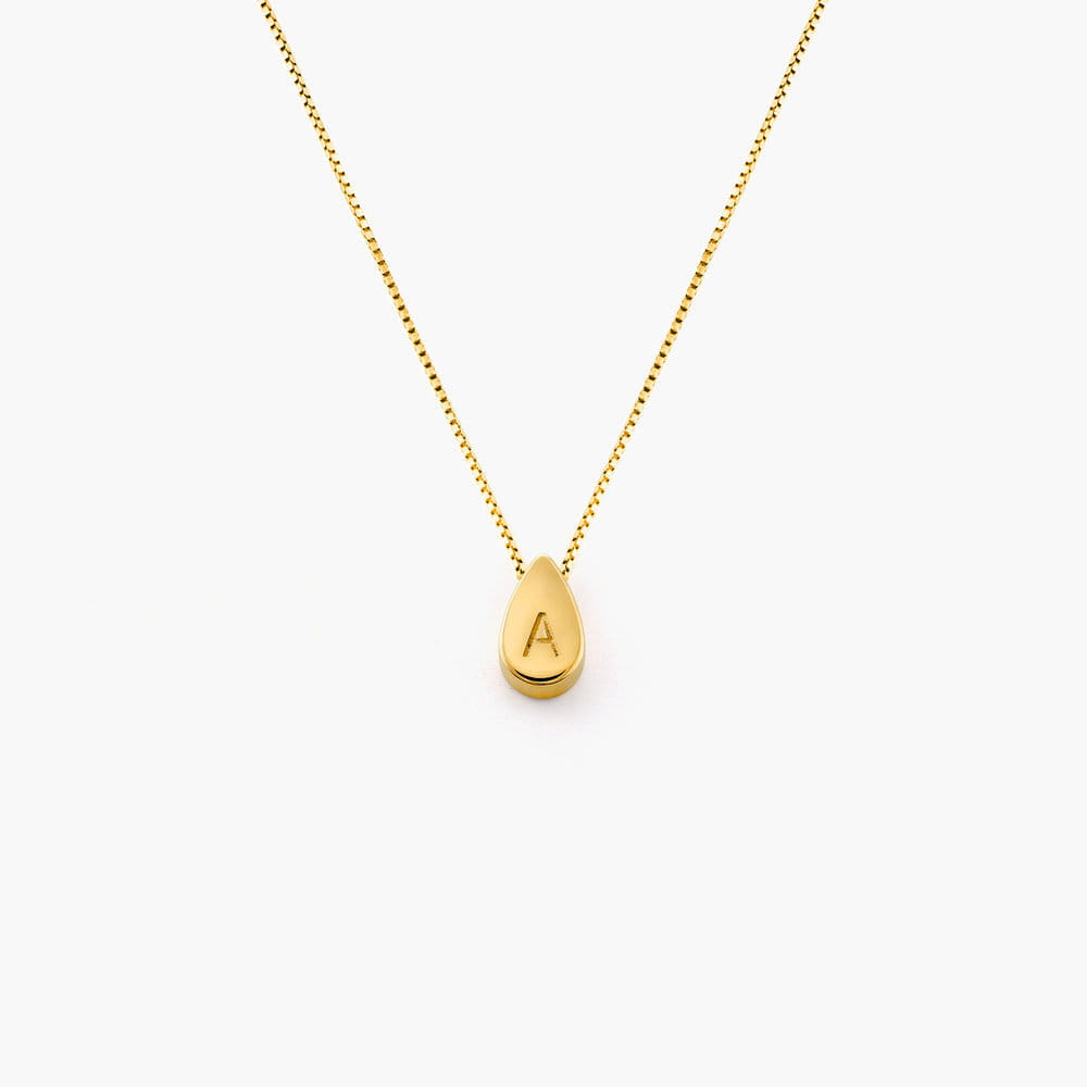 Personalized Gold Letter Engraved Geometric Necklace