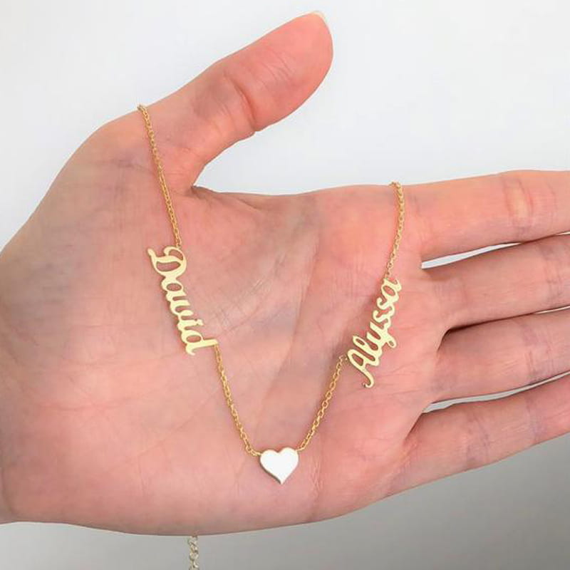 Custom Gold-Plated Name Necklace with Extension Chain for Women