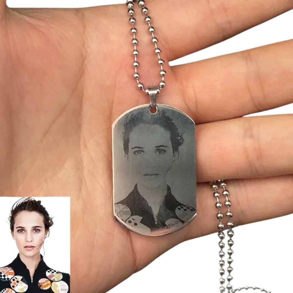 Customized Photo Name Necklace Stainless Steel Engrave ID Dog Tag Army Pendant Chain For Woman Jewelry Personalized Necklace