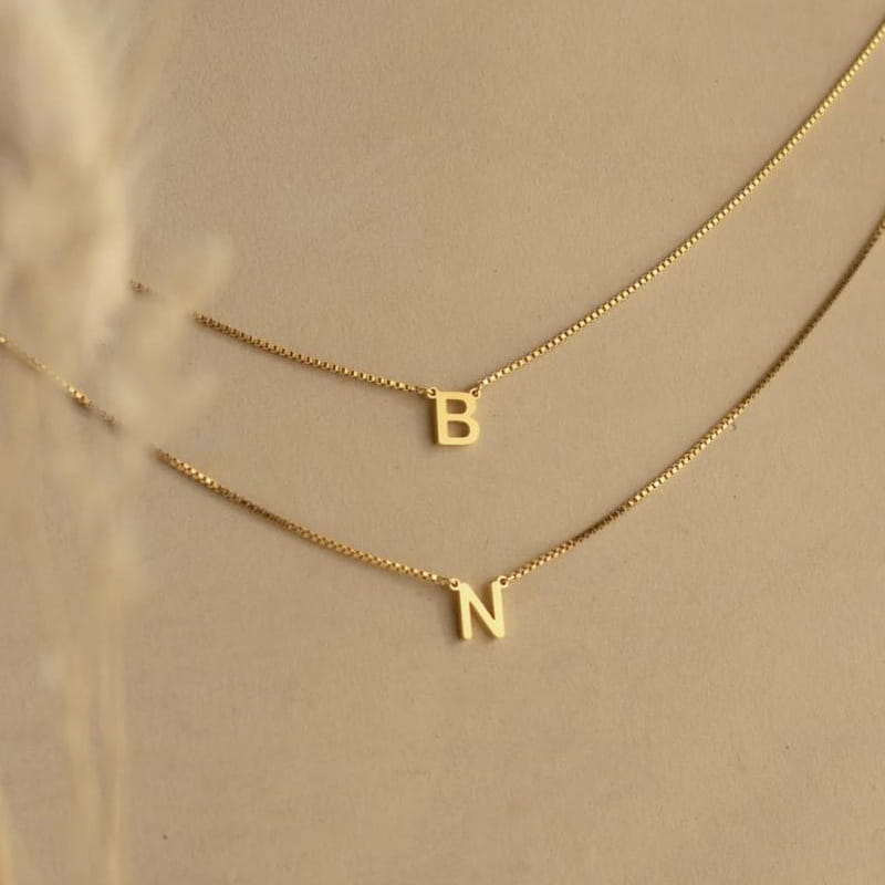 Gold Stainless Steel Name Pendant Necklace 45cm Jewelry