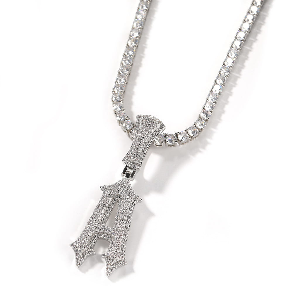 Personalized Zircon Letter Necklace for Couples in Gold and Silver