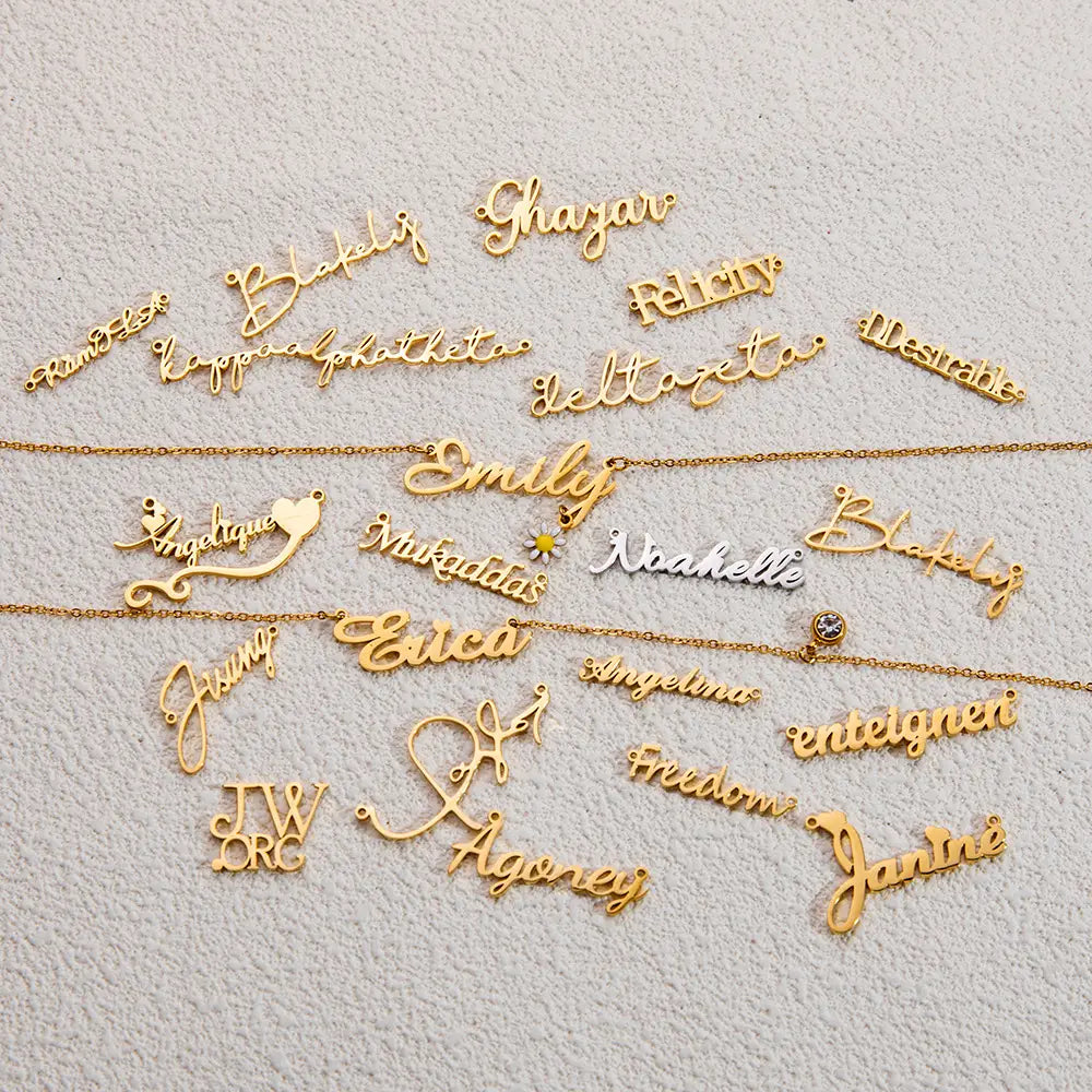 Personalized 18K Gold Plated Stainless Steel Name Necklace