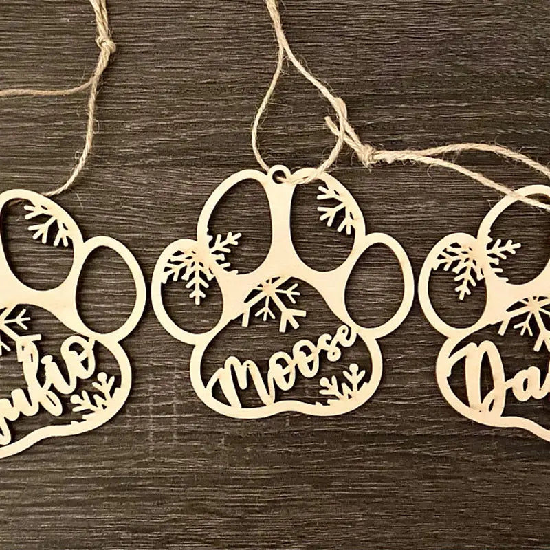 Personalized Dog Paw Christmas Decorations for Pet Lovers