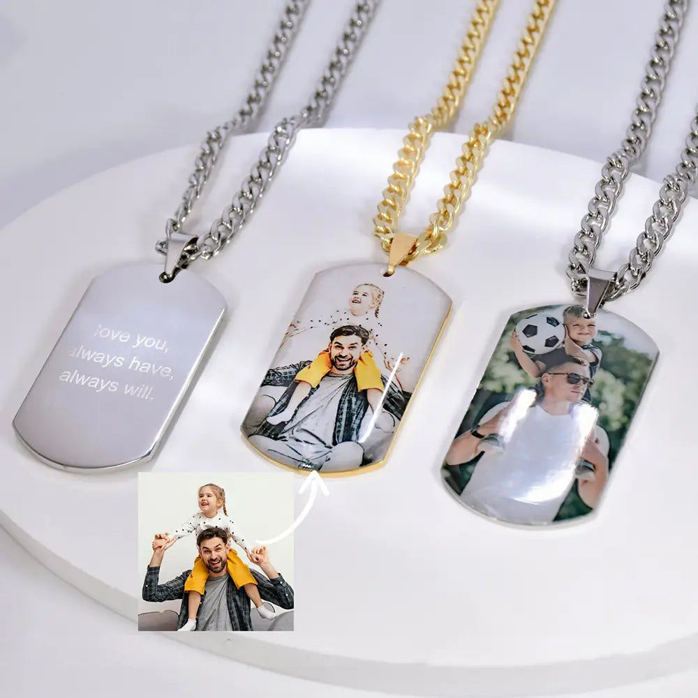 Military Brand Stainless Steel Necklace with Color Printing