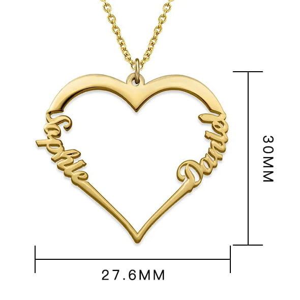 Custom Gold Heart Necklace in Stainless Steel Jewelry for Women