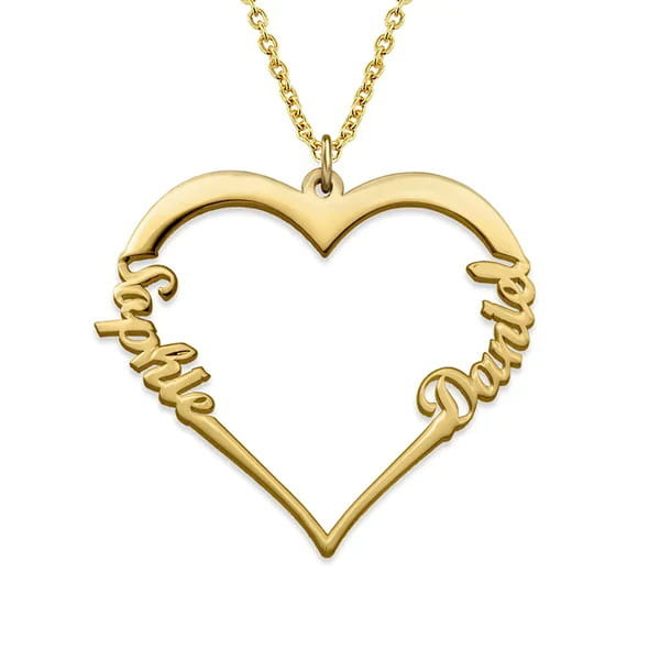 Custom Gold Heart Necklace in Stainless Steel Jewelry for Women