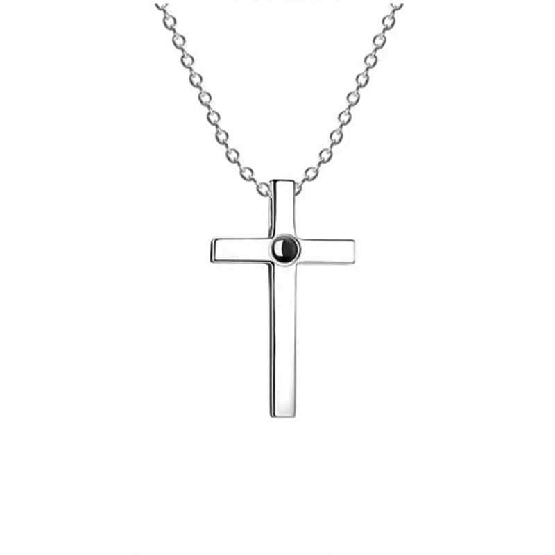 Sterling Silber Paar Kreuz Halskette für weibliche und männliche Modelle