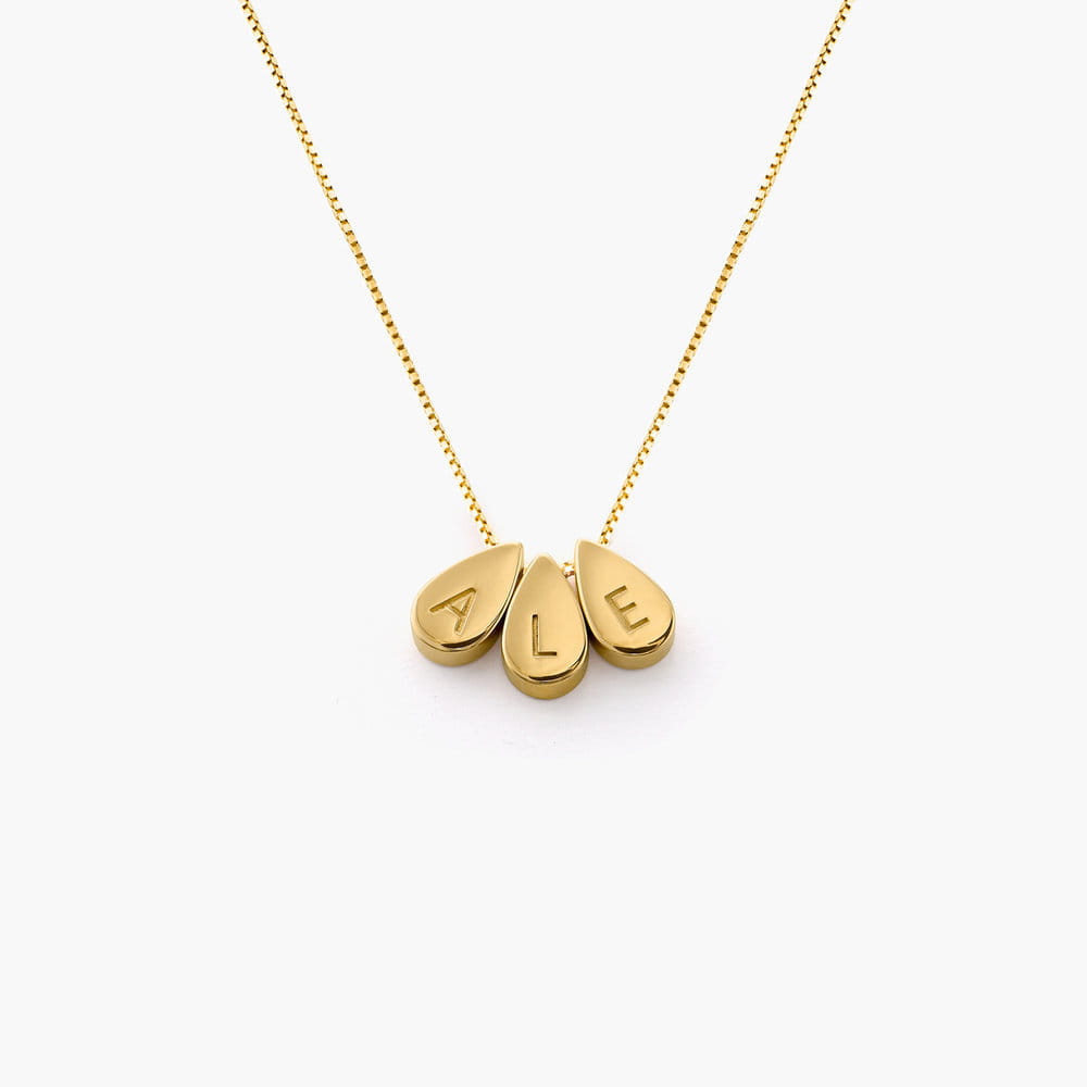 Personalized Gold Letter Engraved Geometric Necklace
