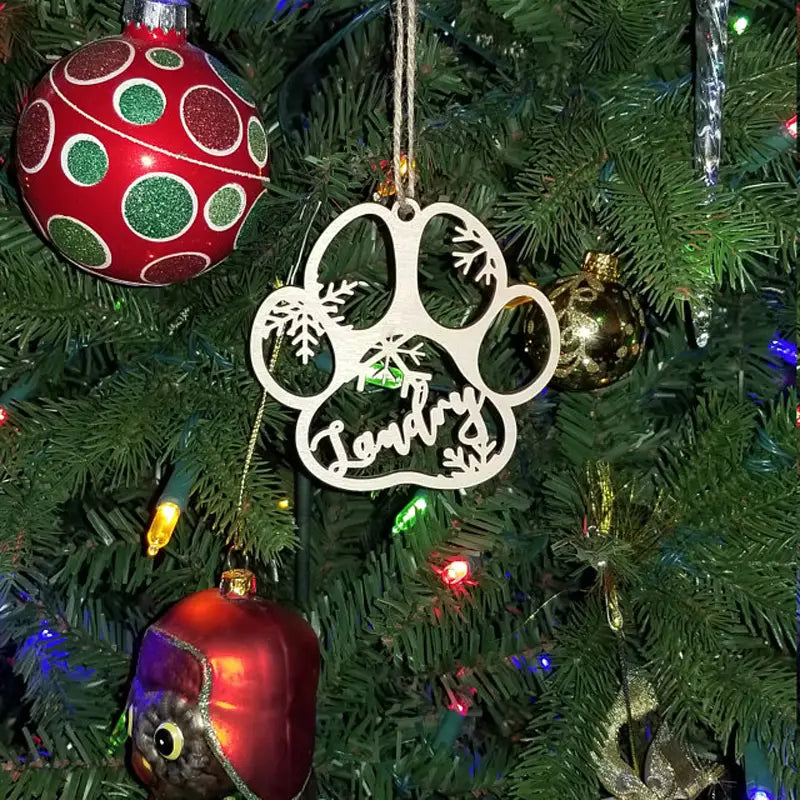 Personalized Dog Paw Christmas Decorations for Pet Lovers