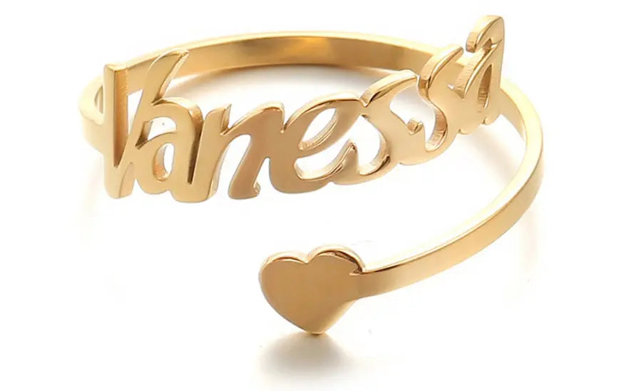 Customized Stainless Steel Name Ring Jewelry for Women
