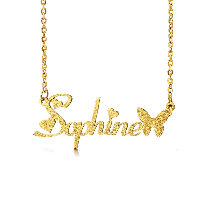 Personalized Stainless Steel Butterfly Charm Necklace for Women