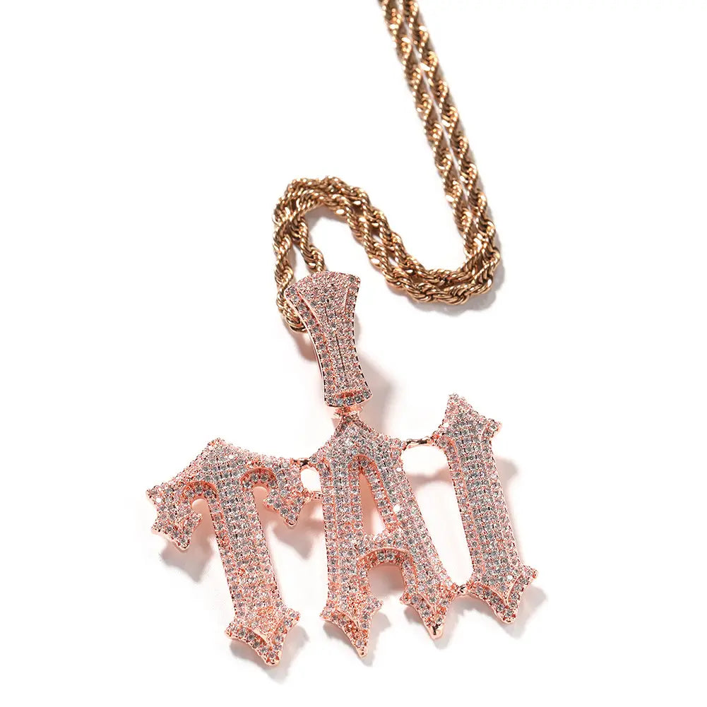 Personalized Zircon Letter Necklace for Couples in Gold and Silver