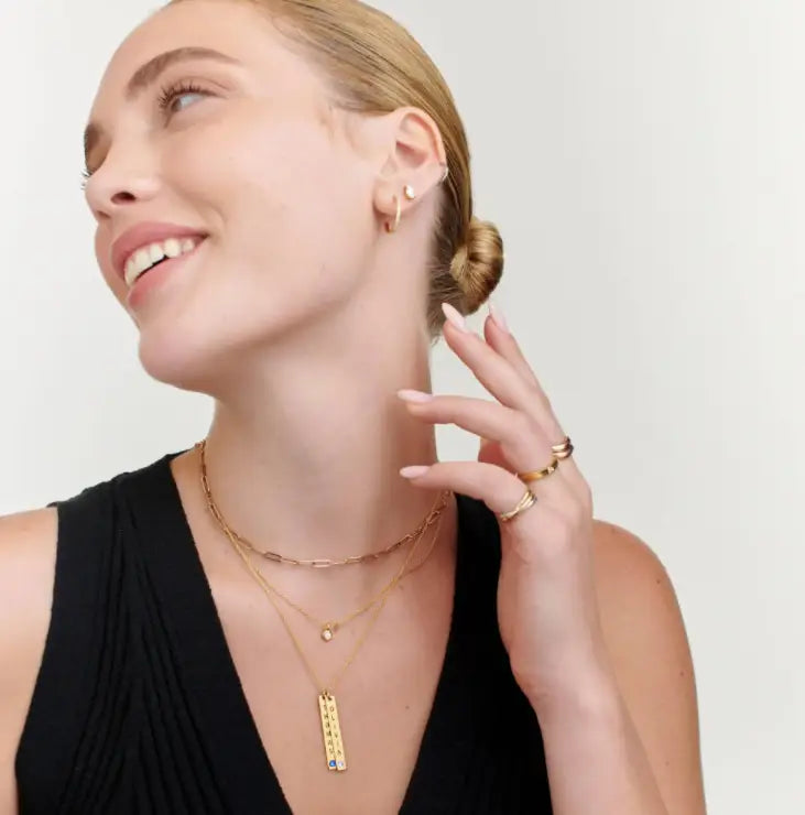 Gold Personalized Vertical Necklace for Mother’s Day Jewelry Gift
