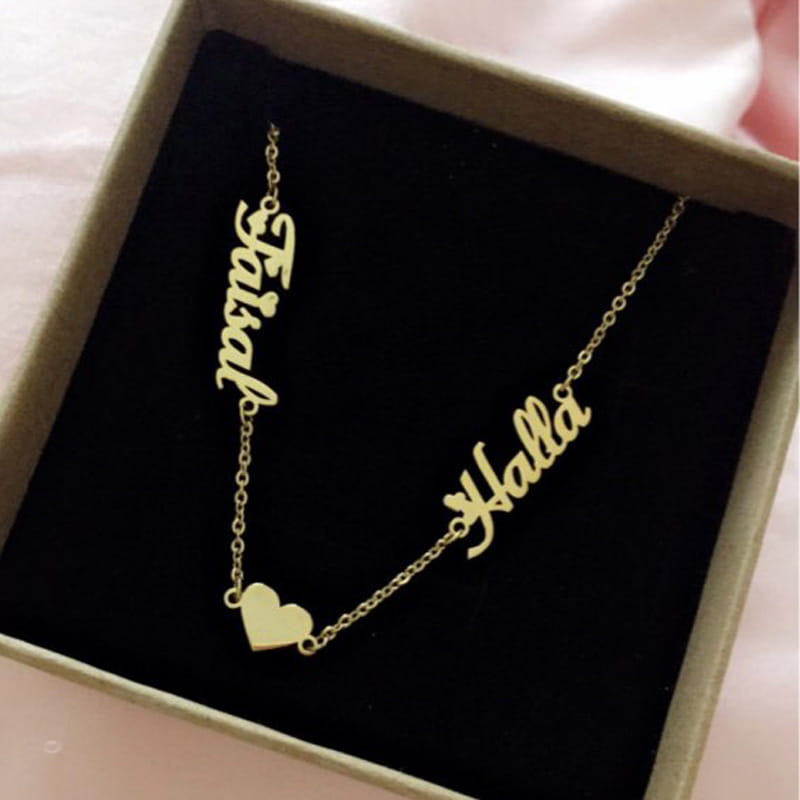 Custom Gold-Plated Name Necklace with Extension Chain for Women