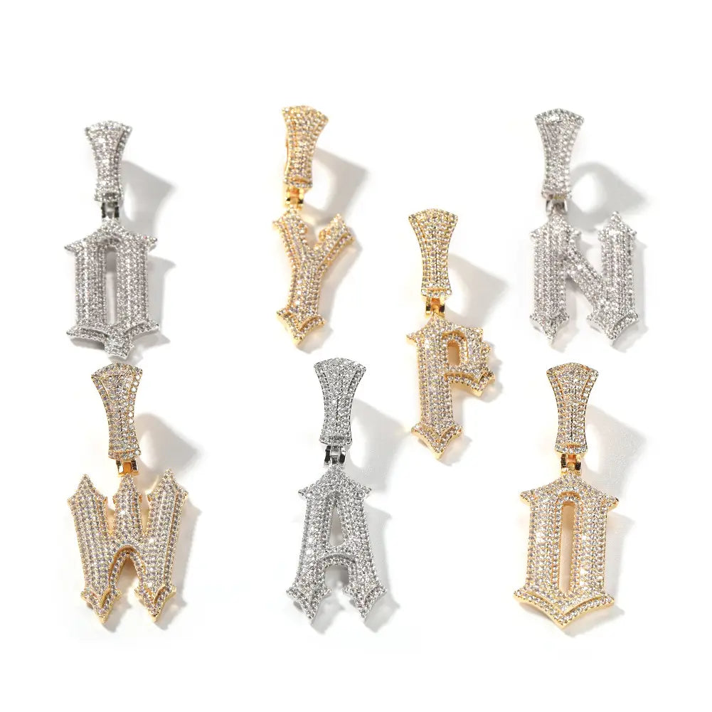 Personalized Zircon Letter Necklace for Couples in Gold and Silver