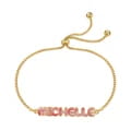 Personalized Gold Tie Dye Name Necklace Adjustable Jewelry