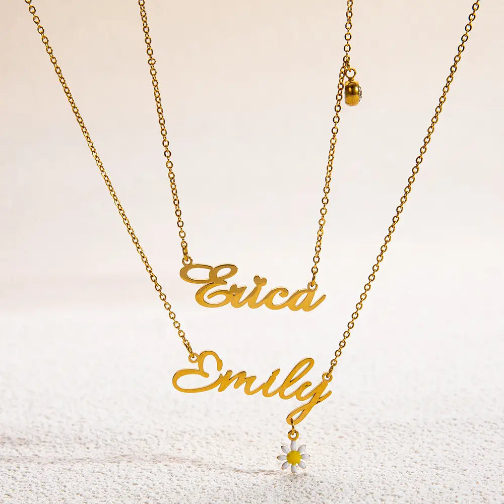 Personalized 18K Gold Plated Stainless Steel Name Necklace
