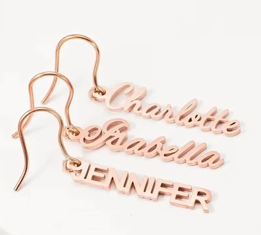 1 Pair Personalized Custom Name Drop Earrings For Women