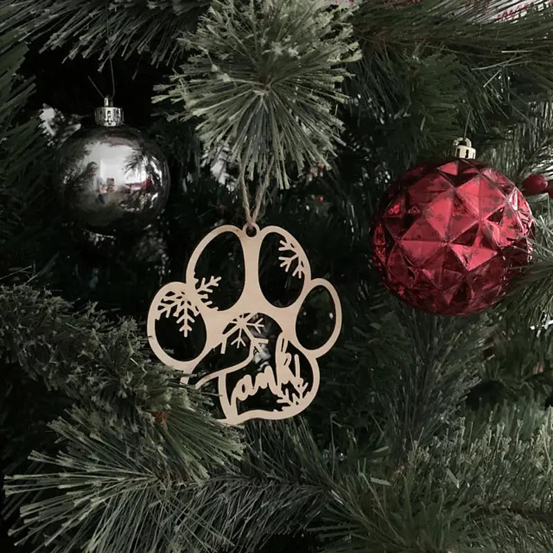 Personalized Dog Paw Christmas Decorations for Pet Lovers