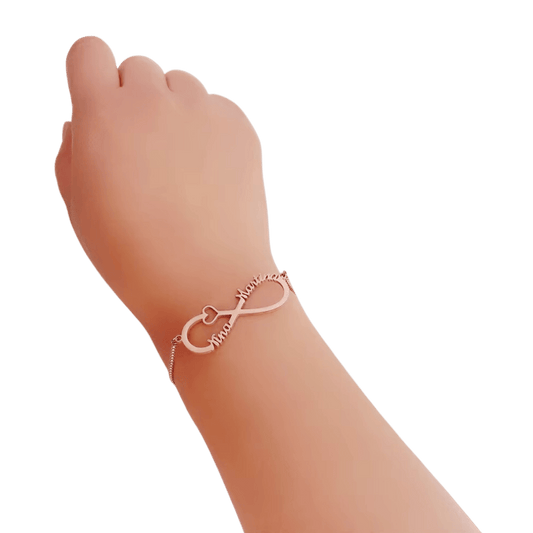 Custom Name Adjustable Stretch Bracelet For Women Personalized Letter Arabic Infinity Bracelets Box Chain Jewelry Gift