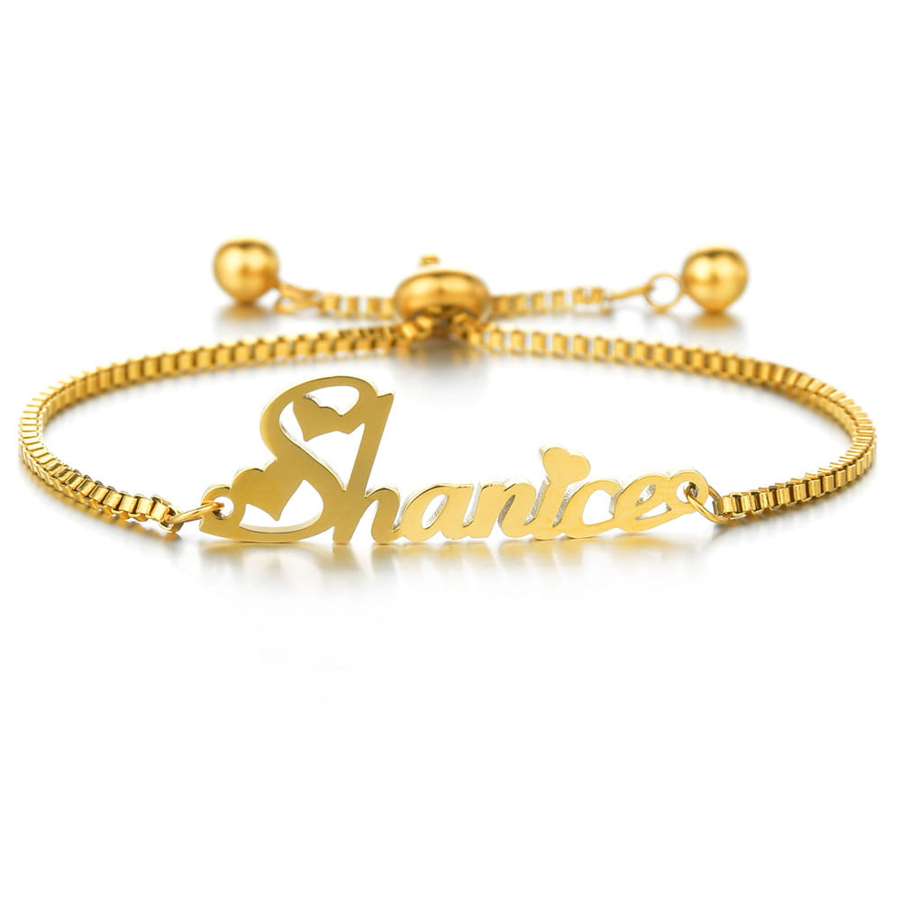 Fashionable Personalized Stainless Steel Bracelets in Gold and Rose Gold