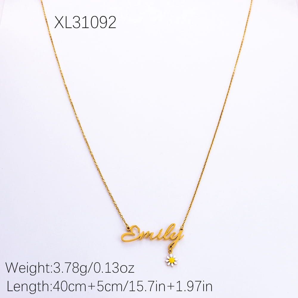 Personalized 18K Gold Plated Stainless Steel Name Necklace