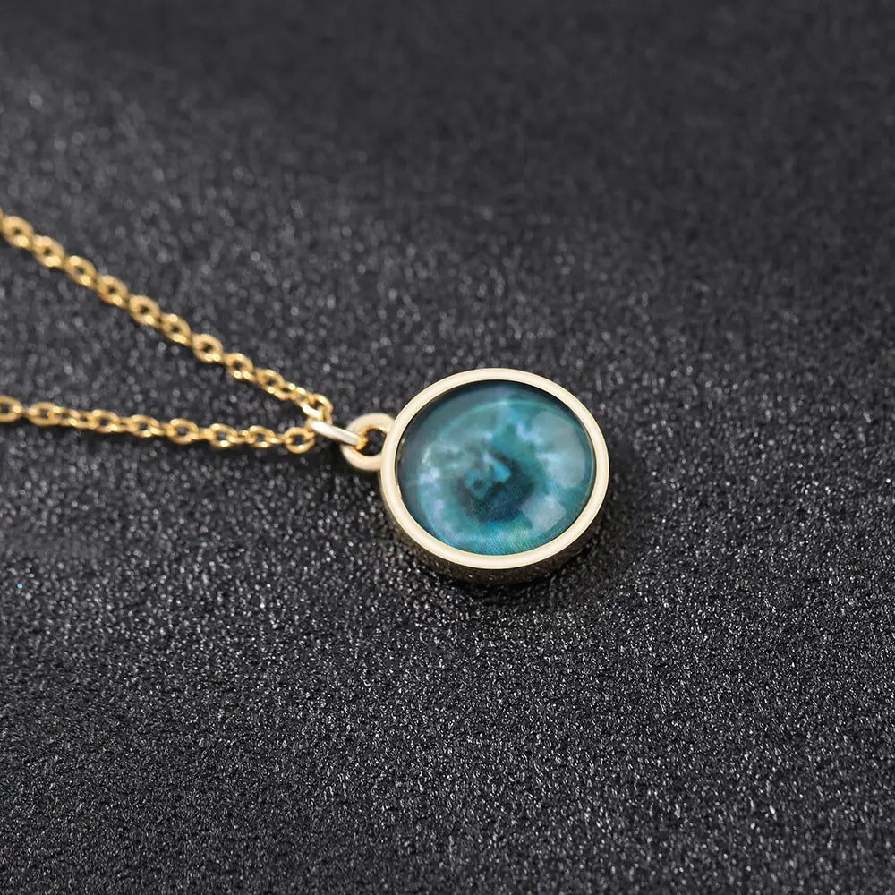Custom Iris Necklace with Eye Photo for Unique Jewelry Style