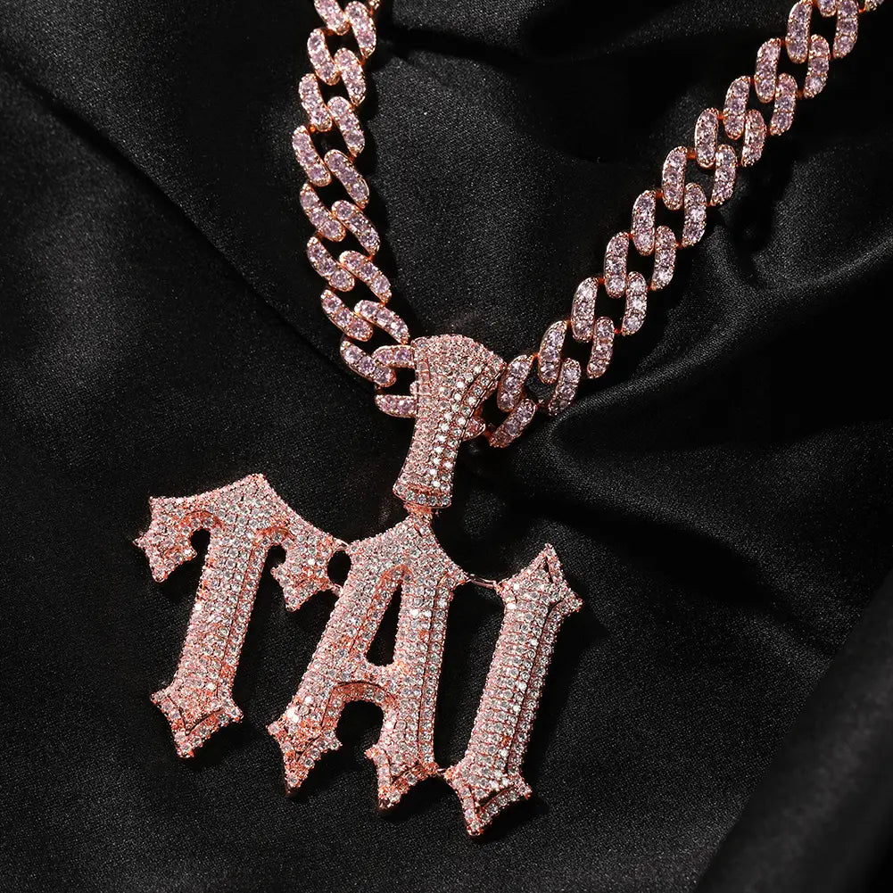 Personalized Zircon Letter Necklace for Couples in Gold and Silver