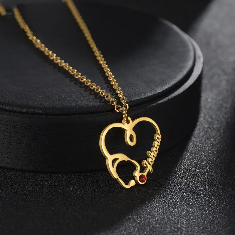 DIY personalisierte Namenskette aus Stahl mit Stethoskop für einzigartigen Schmuck