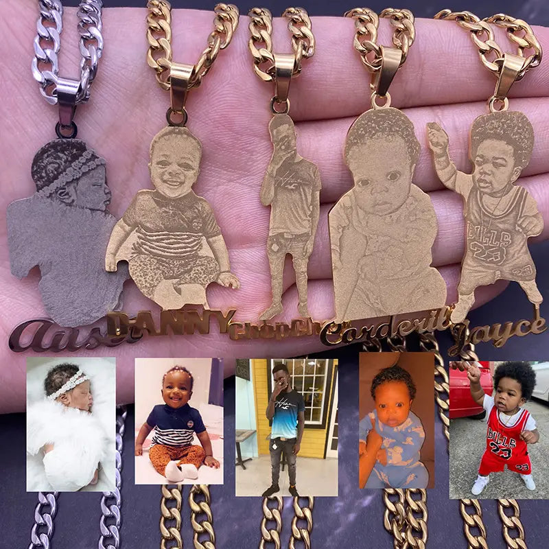 Individuelle Fotoalbum-Halskette aus Edelstahl für einzigartigen Schmuck