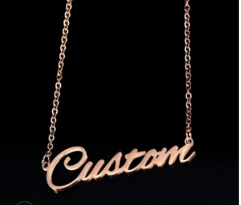Personalized Antique English Name Necklace in Gold and Silver