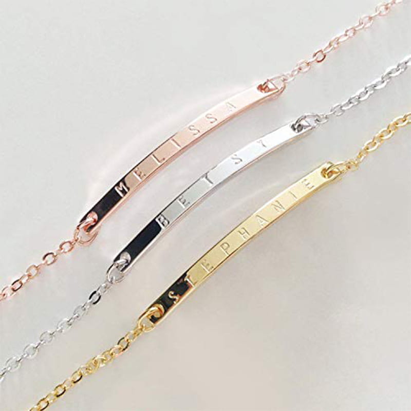 Personalisiertes Sterlingsilber-Armband mit Goldoptionen