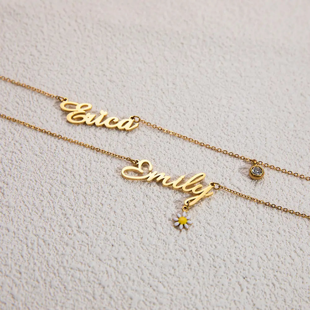 Personalized 18K Gold Plated Stainless Steel Name Necklace