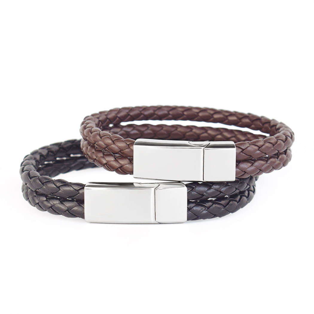 Personalized Brown Woven Leather Bracelet for Fashion Lovers