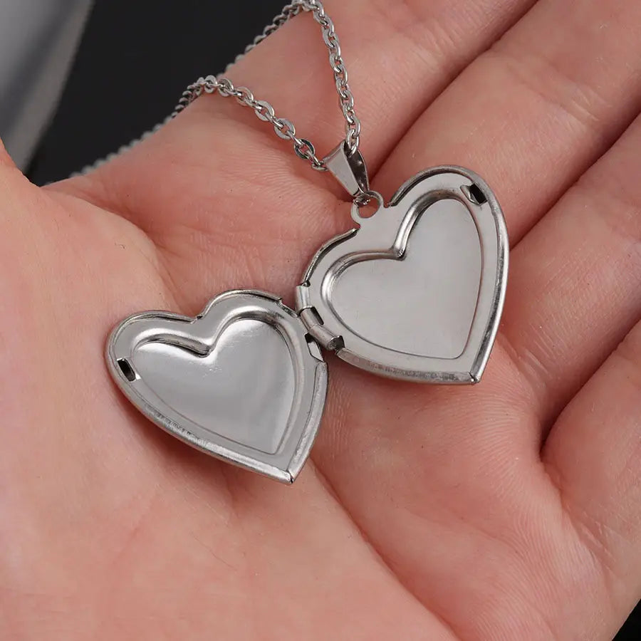 Glossy Peach Heart Necklace with Rose Gold Chain Jewelry