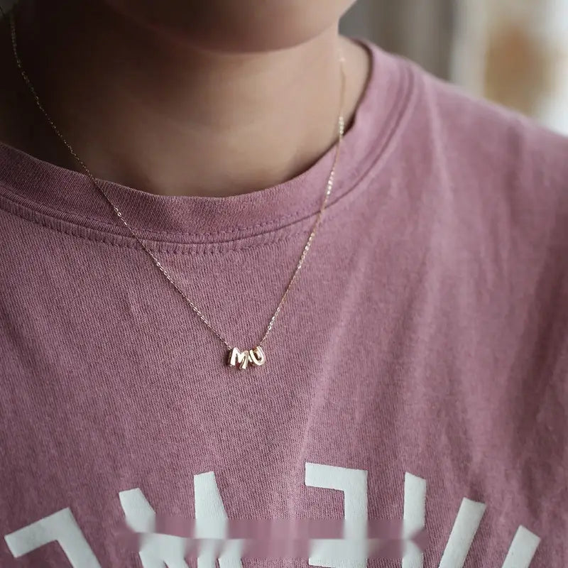 Wenlian Single English Letter Necklace in S925 Sterling Silver