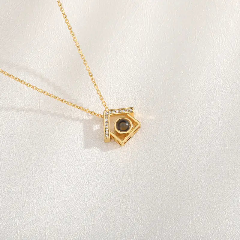 Personalisierte Fotoprojektor-Halskette für Haustiere in Kupferschmuck