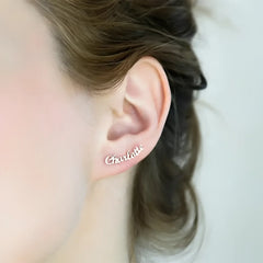 925 Sterling Silver Earrings European And American Style Personalized Name Customization Exclusive Personalized