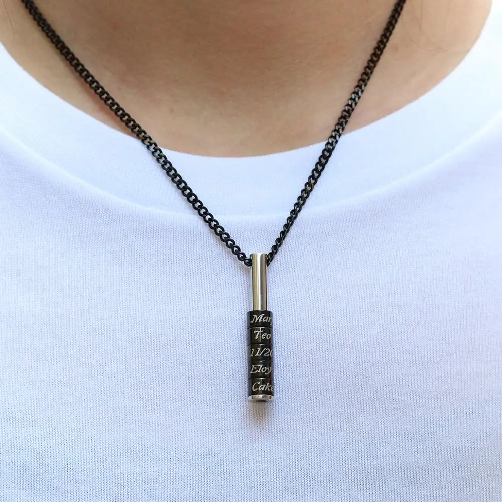 Personalized Stainless Steel Beaded Necklace with Custom Lettering